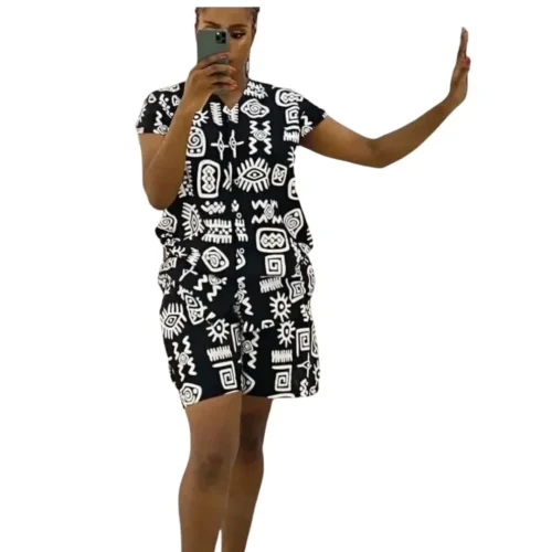 African Print Tribal Unisex Shorts Set