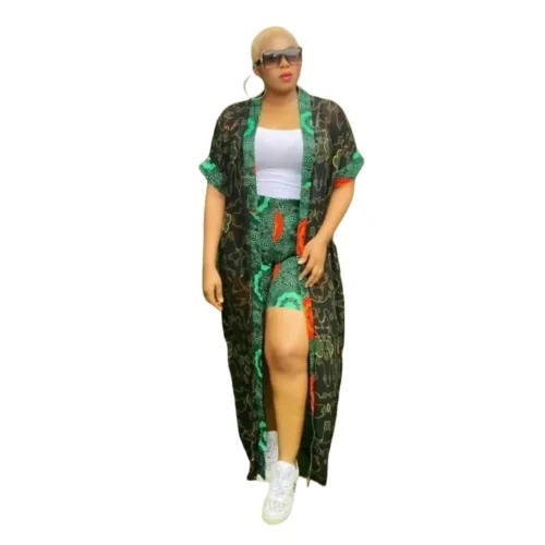 Sade Shorts And Chiffon Robe Set