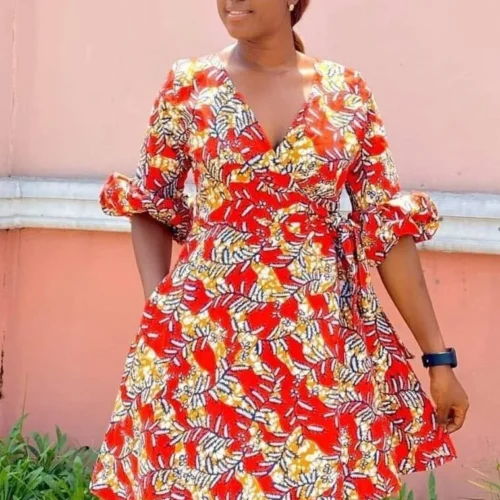 FELLY ANKARA WRAP DRESS