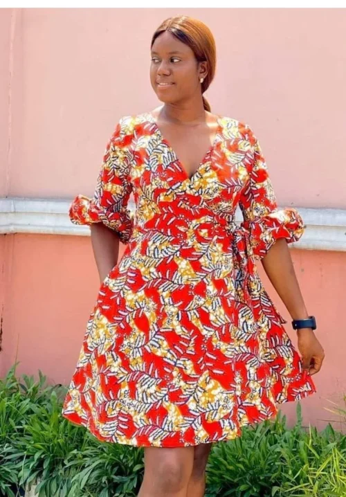 FELLY ANKARA WRAP DRESS