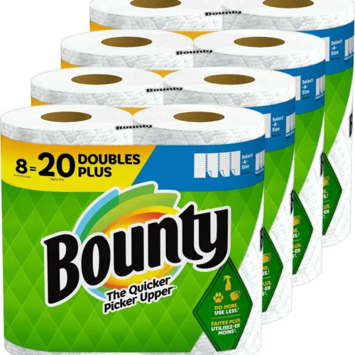 Bounty Select-A-Size Paper Towels, 8 Double Plus Rolls 20 Regular Rolls, White
