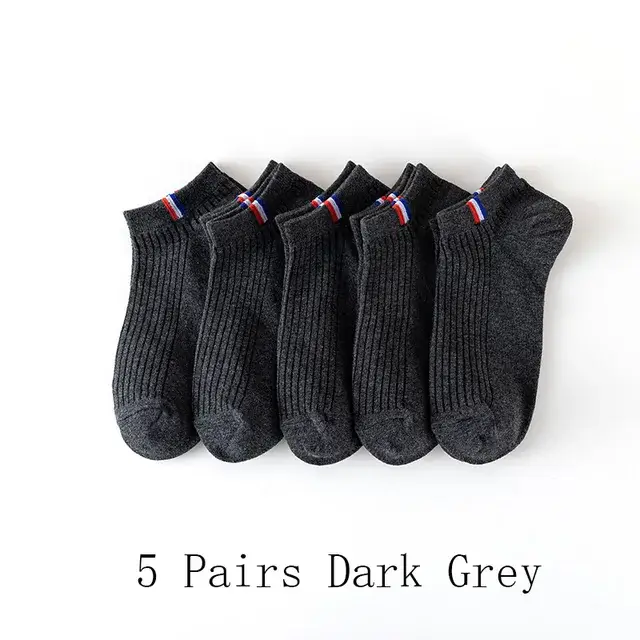 5 pairs of dark grey socks for men