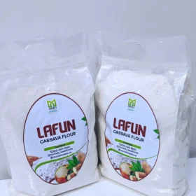 two bags of flour on a white background