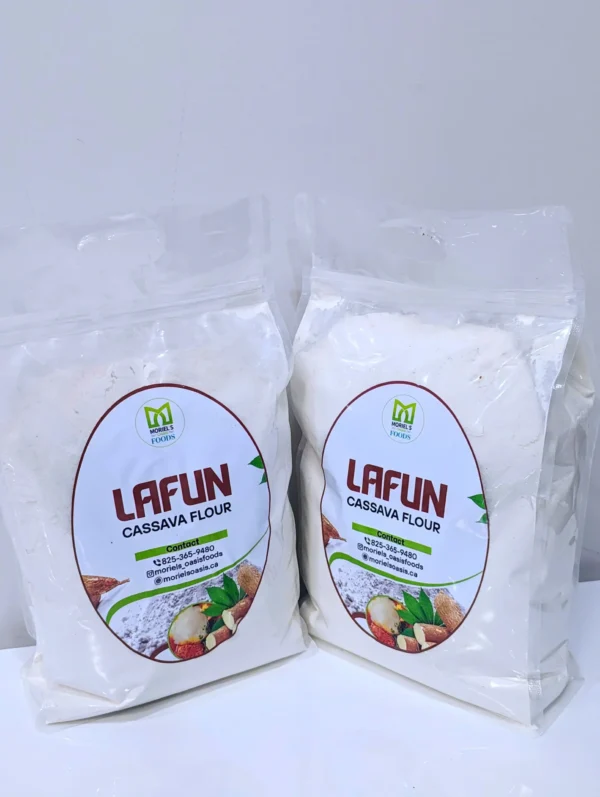 two bags of flour on a white background
