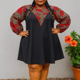 Clara African Print Mix Dress XL