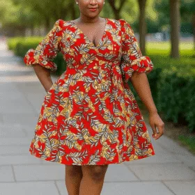 Felly Ankara Wrap Dress Medium