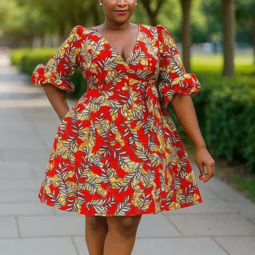Felly Ankara Wrap Dress Medium