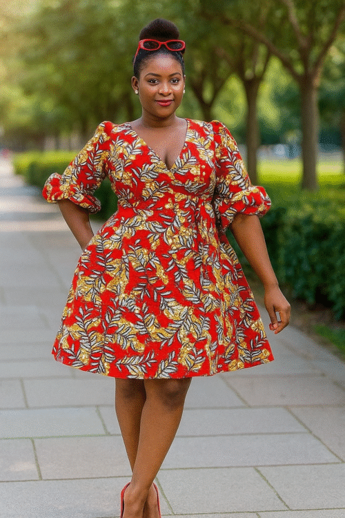 Felly Ankara Wrap Dress Medium