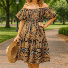 Flo African Print Dress Women One Size(Small To Medium)