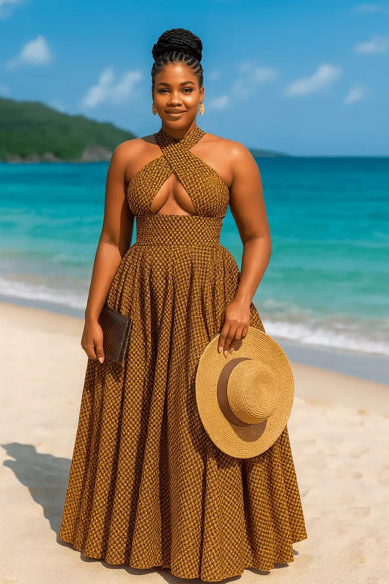 African print Carolina Band Dress for women