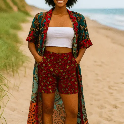 Sade Shorts And Chiffon Robe Set
