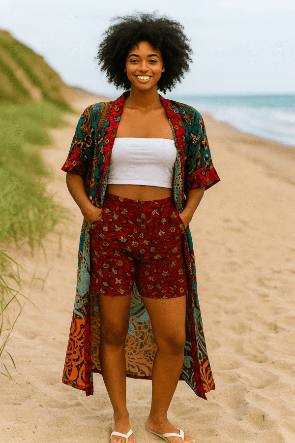 Sade Shorts And Chiffon Robe Set