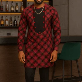 African Print Dafe Long Sleeve Shirt