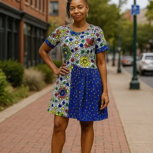 Lara African Print Dress (Large)