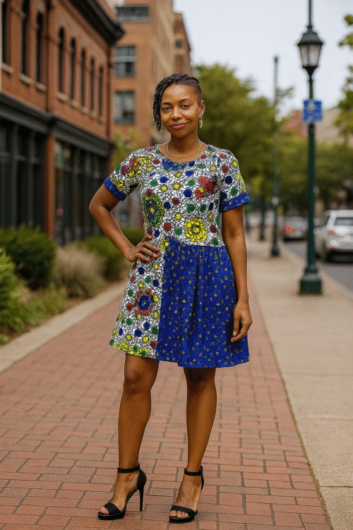 Lara African Print Dress (Large)