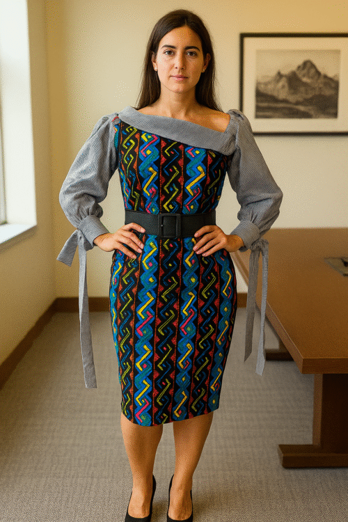 Nessa African Cotton Print Dress S/M